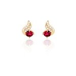 Boucles d'oreilles puces tyana plaqu or jaune oxyde de zirconium