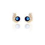 Boucles d'oreilles puces tyana plaqu� or jaune oxyde de zirconium