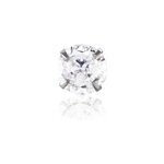 Boucle d'oreille puce unitaire niels argent blanc oxyde de zirconium Boucle d'oreille puce unitaire niels argent blanc oxyde de zirconium