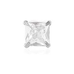 Boucle d'oreille puce unitaire paco argent blanc oxyde de zirconium Boucle d'oreille puce unitaire paco argent blanc oxyde de zirconium