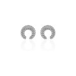 Boucles d'oreilles puces vaea argent blanc