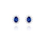 Boucles d'oreilles puces vladimir or blanc saphir et diamant Boucles d'oreilles puces vladimir or blanc saphir et diamant