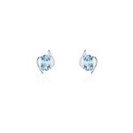Boucles d'oreilles puces vrille ovale or blanc topaze Boucles d'oreilles puces vrille ovale or blanc topaze