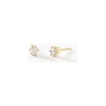 Boucles d'oreilles puces ylna plaqu or jaune oxyde de zirconium