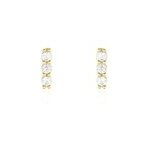 Boucles d'oreilles puces youssa barrettes or jaune oxyde de zirconium