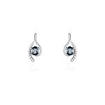 Boucles d'oreilles sagesse or blanc topaze oxyde Boucles d'oreilles sagesse or blanc topaze oxyde