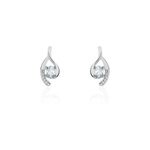 Boucles d'oreilles sagesse or blanc topaze oxyde Boucles d'oreilles sagesse or blanc topaze oxyde