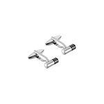 Boutons de manchette gaudens acier bicolore