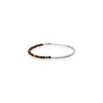 Bracelet acier blanc christiano oeil de tigre onyx