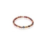 Bracelet acier huguesi boules oeil de tigre