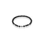 Bracelet acier hugueso agates noires