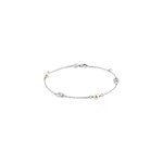 Bracelet anilie argent blanc perle d'imitation et oxyde de zirconium