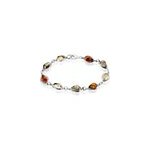 Bracelet argent blanc fallone ambres