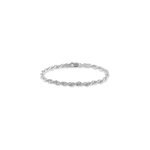 Bracelet cacilda maille corde argent blanc