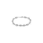 Bracelet carrus maille grain de cafe argent blanc