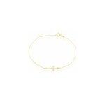 Bracelet cobeia croix maille forçat or jaune oxyde de zirconium Bracelet cobeia croix maille forçat or jaune oxyde de zirconium