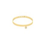 Bracelet jonc big love acier jaune cristal