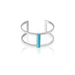 Bracelet jonc merylie acier blanc pierre de synthese Bracelet jonc merylie acier blanc pierre de synthese