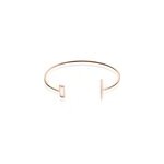 Bracelet jonc argent rose tea oxyde de zirconium