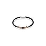 Bracelet jourdan caoutchouc noir agate