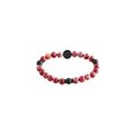 Bracelet jourdan yasur acier noir oeil de tigre pierre de lave