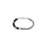 Bracelet kiyo acier blanc pierre de lave Bracelet kiyo acier blanc pierre de lave