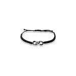 Bracelet link argent blanc oxyde de zirconium et c�ramique