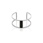 Bracelet manchette acier blanc maria
