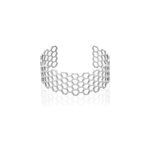 Bracelet manchette ouvert acier blanc buglose