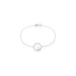 Bracelet marthe argent blanc perle de culture et oxyde de zirconium