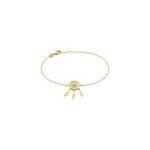 Bracelet plaqu� or jaune attrape r�ves turquoise bleue