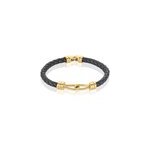 Bracelet plaqu or rodolf cuir