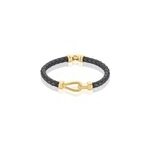 Bracelet plaqu or steve cuir