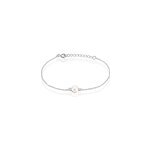 Bracelet sari argent blanc perle de culture et oxyde de zirconium