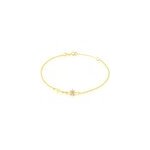 Bracelet terrie or jaune calcedoine et oxyde de zirconium