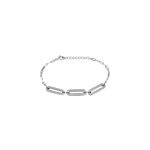 Bracelet trait d'union argent blanc oxyde de zirconium