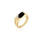 Chevalire plaqu or jaune maximino oxydes de zirconium et email noir