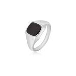 Chevalière renelia argent blanc blanc onyx Chevalière renelia argent blanc blanc onyx