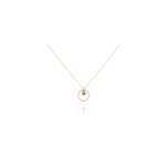 Collier amalthea plaqu� or dor� aventurine vert