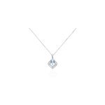 Collier amance or blanc topaze et oxyde de zirconium