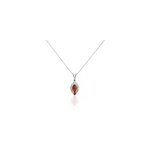 Collier argent blanc enya ambre