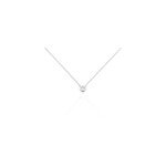 Collier court argent blanc laureano oxyde de zirconium