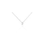 Collier court argent blanc sylvan oxyde de zirconium