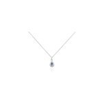 Collier court argent blanc tania oxyde de zirconium