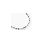 Collier carrus maille grain de cafe argent blanc