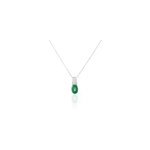 Collier crista or blanc emeraude et diamant