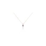 Collier frannie or rose amethyste et oxyde de zirconium