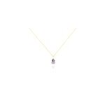 Collier goutte or jaune amethyste