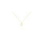 Collier helin or jaune perle de culture et oxyde de zirconium