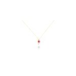 Collier hoela or jaune diamant et rubis